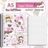 Cute Pet Transparent Soft PVC Binder B5 Notepad Diary with Iron Clip