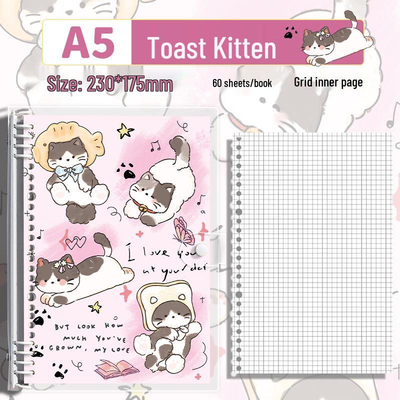 Cute Pet Transparent Soft PVC Binder B5 Notepad Diary with Iron Clip