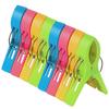 Pack of 8 Large Bright Colour Plastic Beach Towel Pegs Clips for Sunbed - Holiday Essentials - Towel Holder Grips for Deck