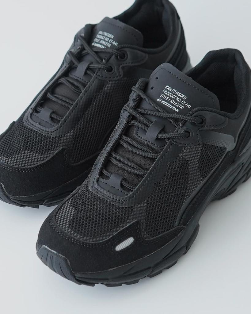 Moonstar Eight Tenth TRASDEN Size 2E Sneakers, Black, 27.0 cm,