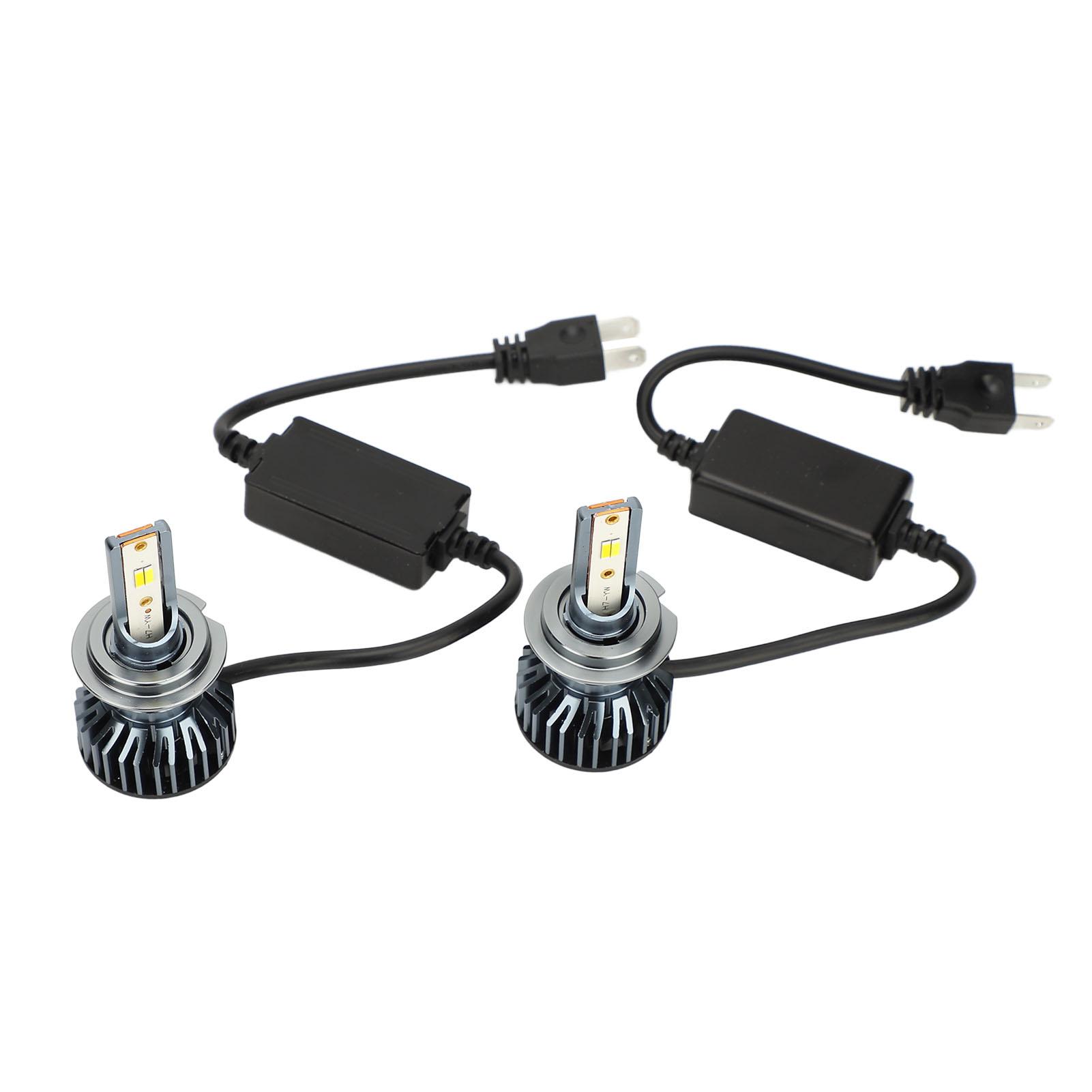 3 Colors LED Headlight Bulbs Brighter Waterproof 3 Colors High Low Beam LED Headlight with Ballast DC12‑24V H7 (2 Bulbs)