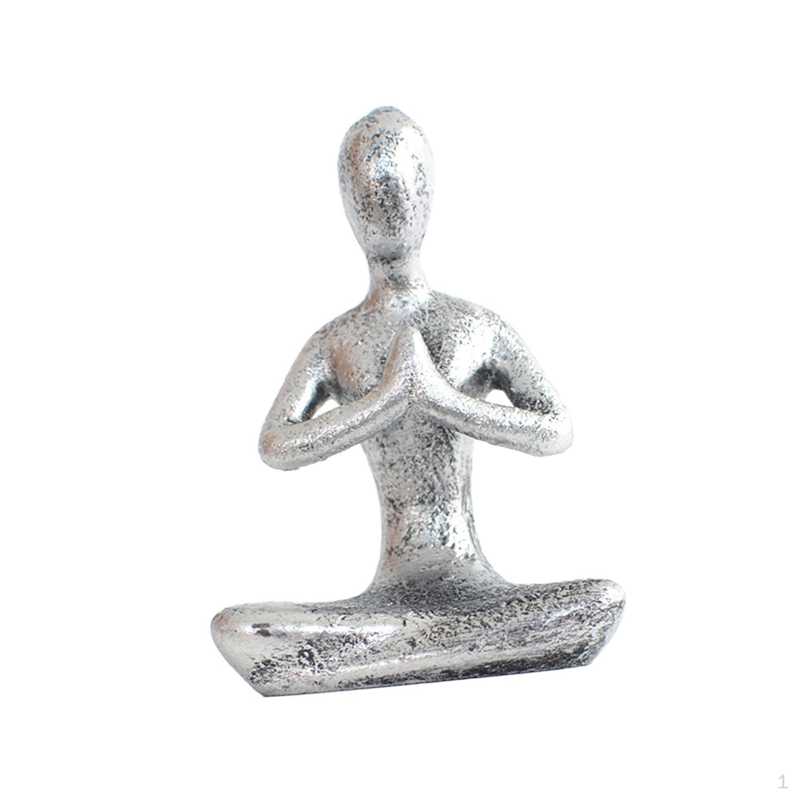 Modern Resin Sculpture Figure Ornamental Statuette with Pose Tabletop Decoration for Meditation pray
