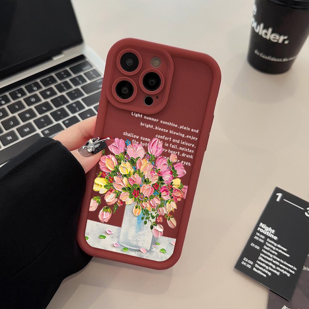 

Colorful Floral Soft Phone Case for Apple 12/13/14/15 Pro Max — Full Coverage, Drop-proof, Creative Design iPhone 11 Pro Max