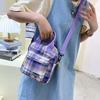 Fried Street Women's Bag Small Square Bag New Handbag Literary Plaid Sweet Shoulder Crossbody Bag
