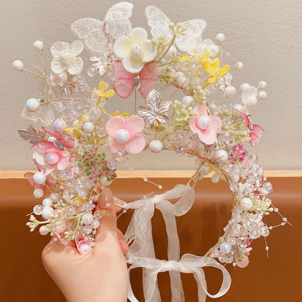 Pearl Princess Headband Forest Child Wreath Beautiful Garland Headdress  Hair Accessories