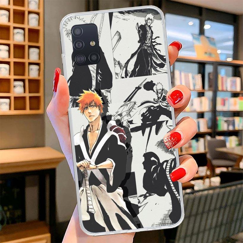 Ichigo Kenpachi Bleach Anime Cover Phone Case For Samsung Galaxy A12 A22 A32 A52 A72 A02S Phone Case Note 20 Ultra 10 S10 Plus A