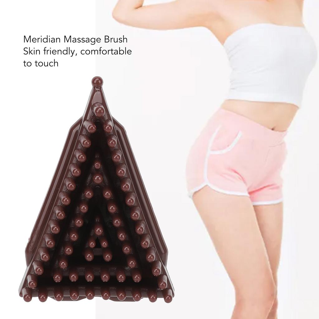 Silicone Meridian Massage Brush Triangle Dredge Collaterals Breast Slimming Brush Brown