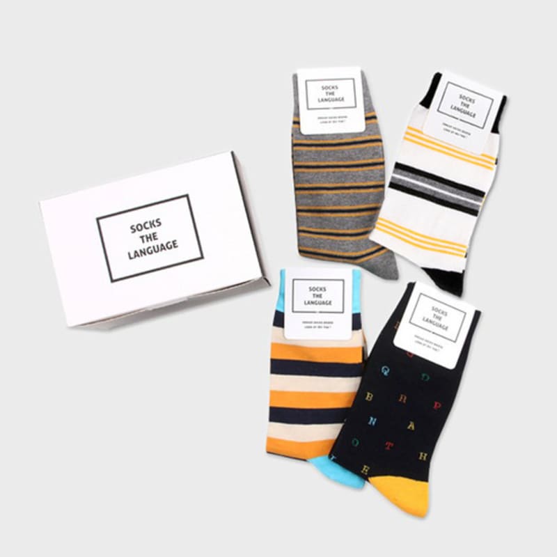 SOCKS THE LANGUAGE Meet with a Smile (4-Set of Socks)