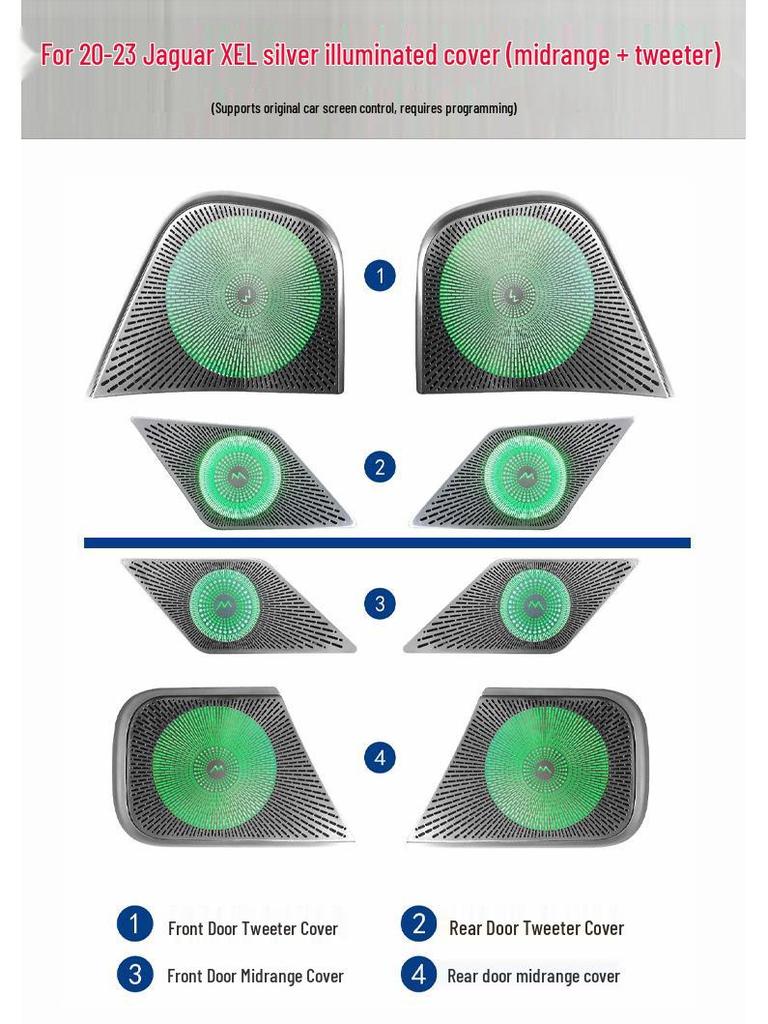 Jaguar XFL/XJL Colorful Ambient Light Speaker Cover for Car Interior