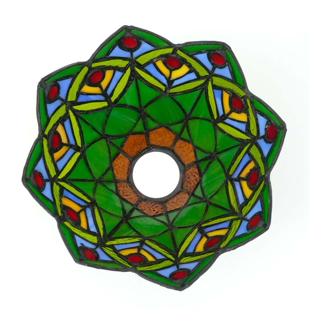 8 Inch Creative Stained Glass Peacock Lampshades Replacement, Only Handmade Phoenix Tail Vintage Lamp Shade, for Pendant Light