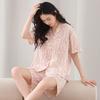 Pajamas women's summer modal cotton and silk short-sleeved shorts thin summer cold silk cool large size loungewear set