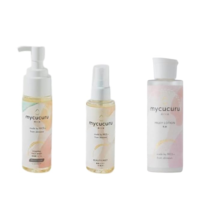 Rice-derived foaming facial wash (moisturizing) 150ml & Beauty mistlotion 100ml & mycucucru emulsion