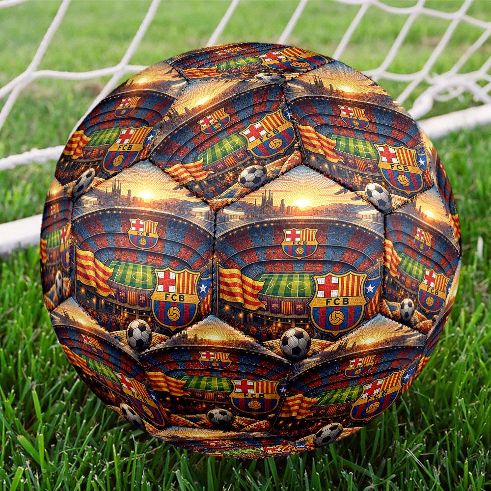 FOOTBALL Club Barcelona Print Size 5 Soccer Ball, Standard Match Football for Sports Game and Team Practice, Ideal Gift for Soccer Fans