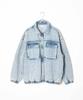 WEGO Unisex Denim Zip Korean Oversized Size Lightly Denim Finish Men's Jacket, Outerwear, Fall/Winter Outfit, Streetwear, Style, Silhouette,