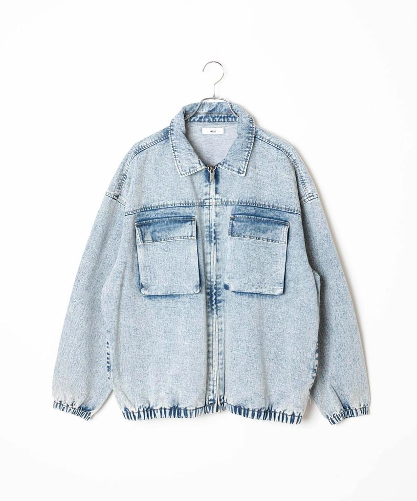 WEGO Unisex Denim Zip Korean Oversized Size Lightly Denim Finish Men's Jacket, Outerwear, Fall/Winter Outfit, Streetwear, Style, Silhouette,