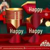 Disposable Gold Foil Wedding Paper Cups with Double Happiness Character - Red Thickened Banquet Cups