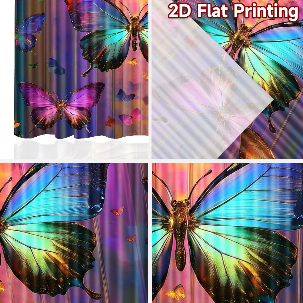 2D Flat Photography Backdrop Photography Banner Colorful Butterflies Fantasy 100% Polyester Birthday Party Use for Holiday