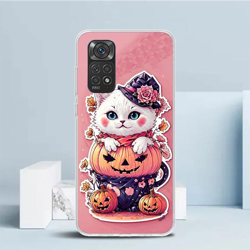 Kitten Cat Christmas Pumpkin Phone Case For Xiaomi Redmi Note 15 14 14S 13 12S 12 Pro Plus 11S 11 11T 11E 10S 10 + Soft TPU Back