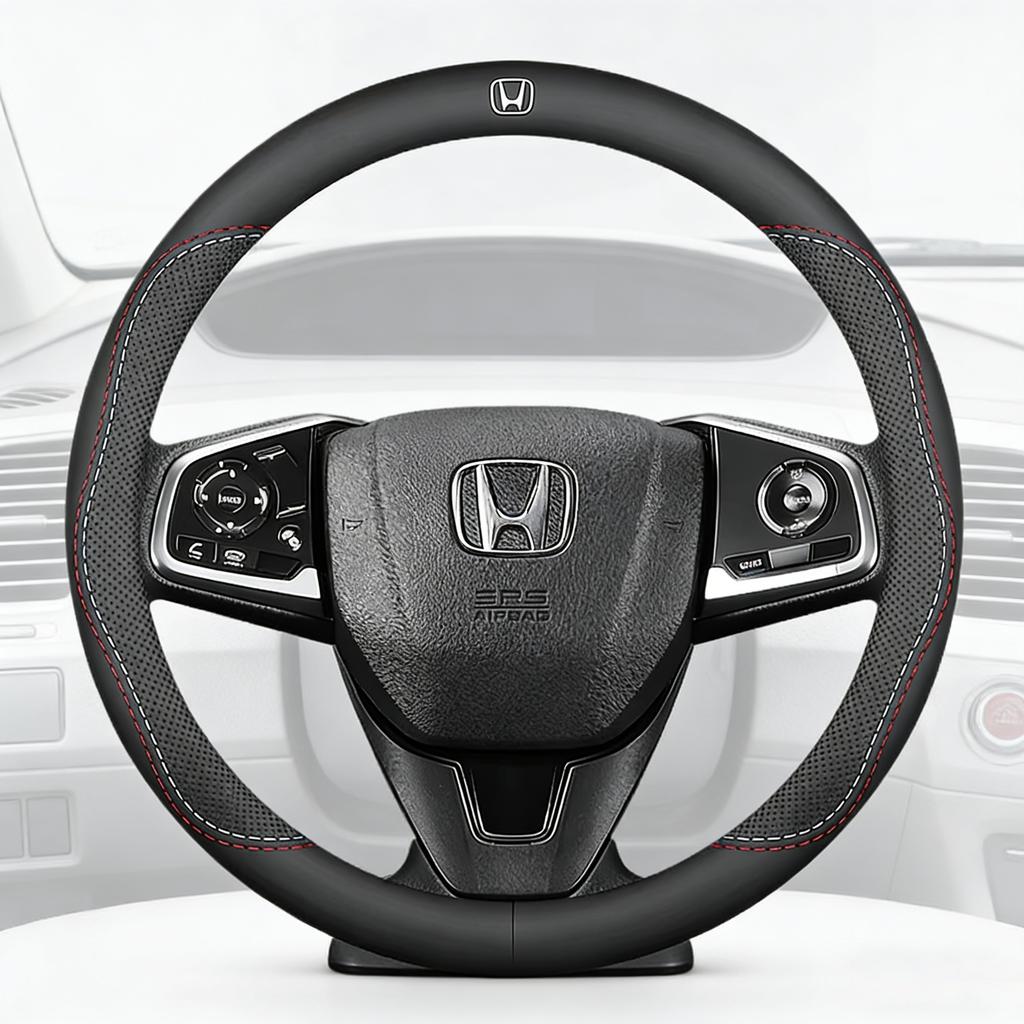 Breathable Leather Car Steering Wheel Cover Car Accessories For Honda Civic Accord Fit Jazz CRV Odyssey City HRV Stepwgn Insight