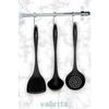Set de gătit pentru servire din silicon, rezistent la căldură, antiaderent, 3 bucăți, negru