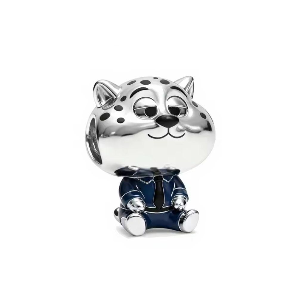 New Cute Blue Fox Rabbit Cartoon Necklace 925 Silver European Style Bracelet DIY Women's Charm Fashion Jewelry Gift