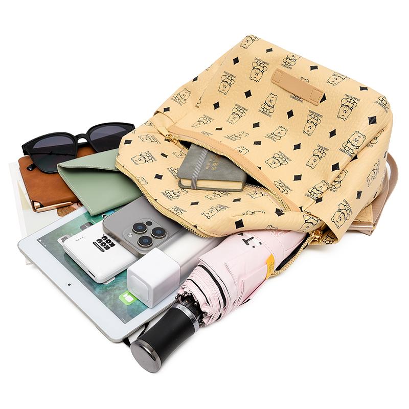 Print Rucksack Große Kapazität Umhängetasche PU Damen Reisetasche