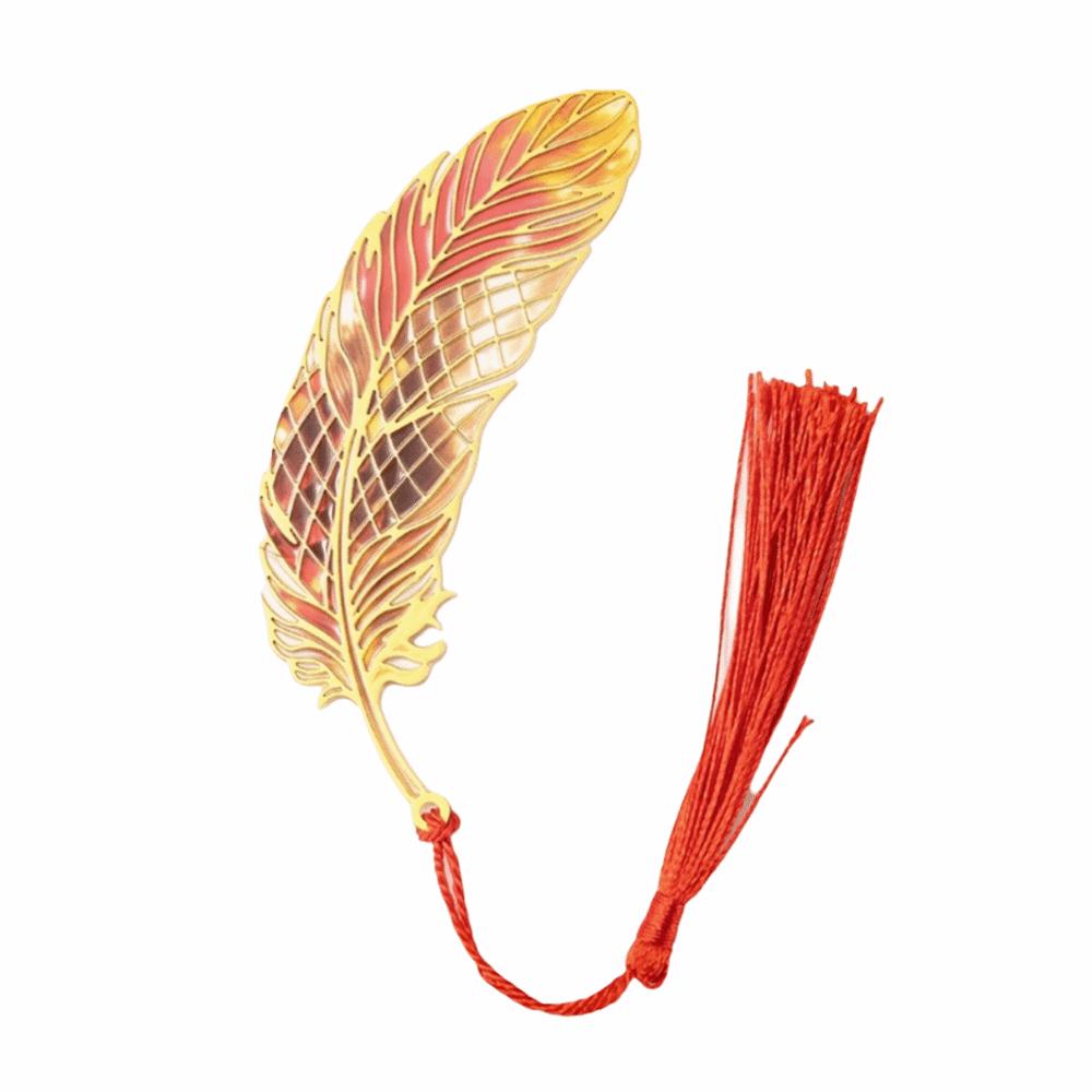 Vintage Peacock Feather Bookmark Light-Transmitting Hollow Out Bookmark  School Supplies