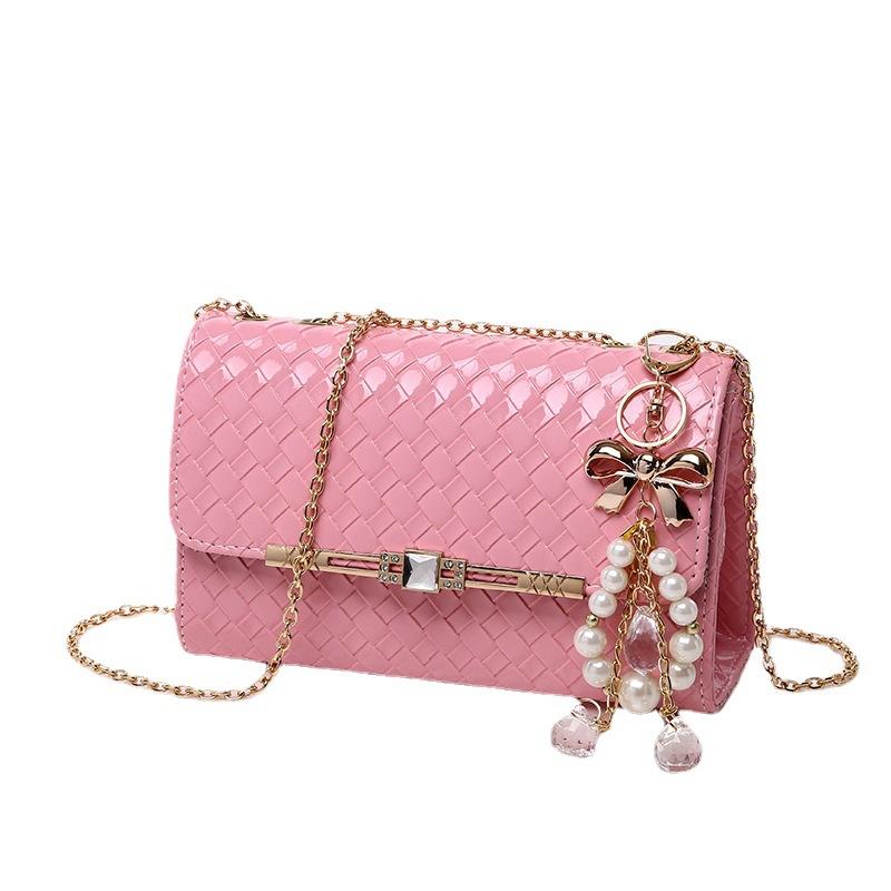 Candy Color Lady Messenger Bag New Chain Women Shoulder Bag Diamonds Pendants Crossbody Bag High Quality PU Leather Handbags