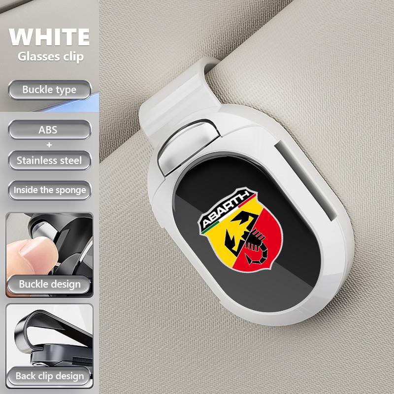 For Abarth Car Sun Visor Glasses Holder Sunglasses Case Eyeglasses Clip FIAT 500 FR Ducato Doblo Freemont Idea Stilo Panda