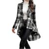 Ladies' Plaid Printed Fashionable Long Sleeved Jacket Cardigan
