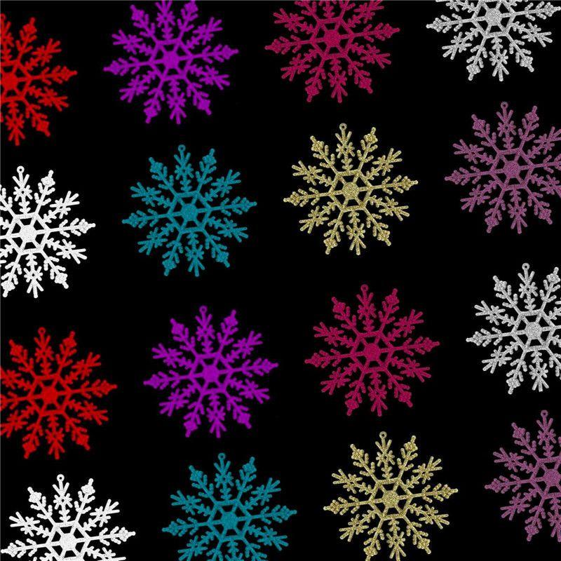 Luxurious 12pcs Glittering Christmas Tree Hanging Decoration Baubles Snowflakes 10cm