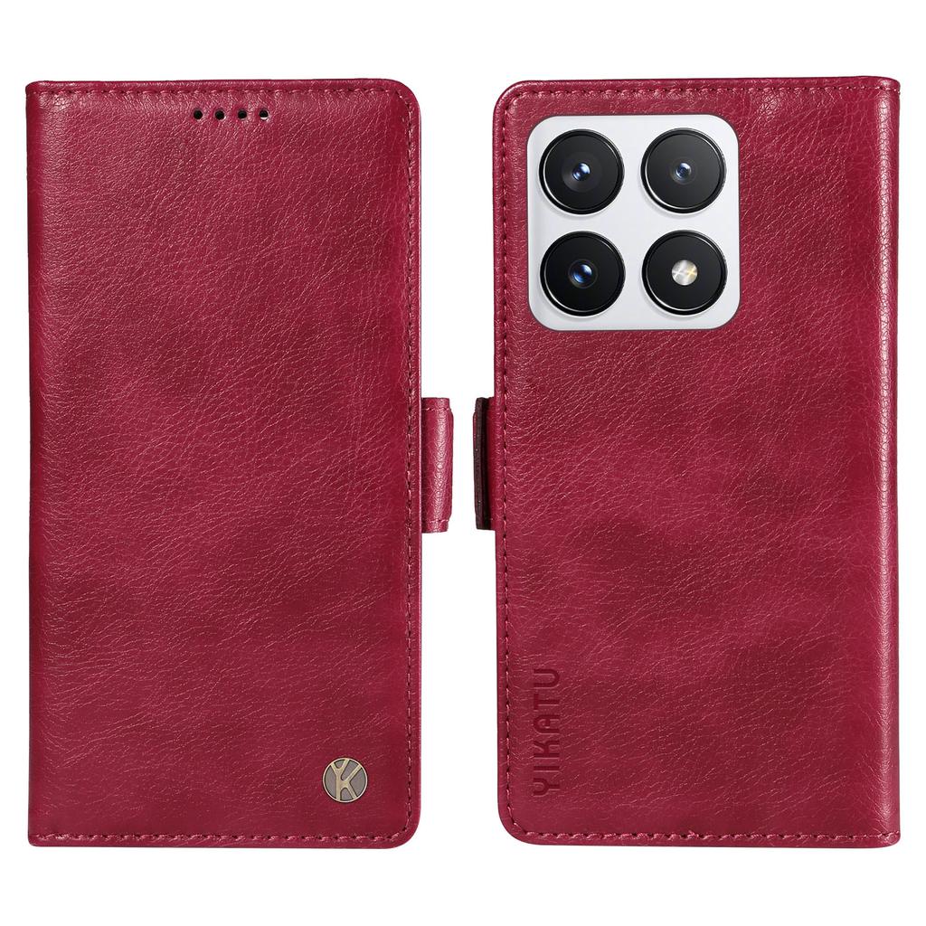 YIKATU YK-007 For Xiaomi 14T Pro Case Side Buckle PU Leather Phone Cover Litchi Texture