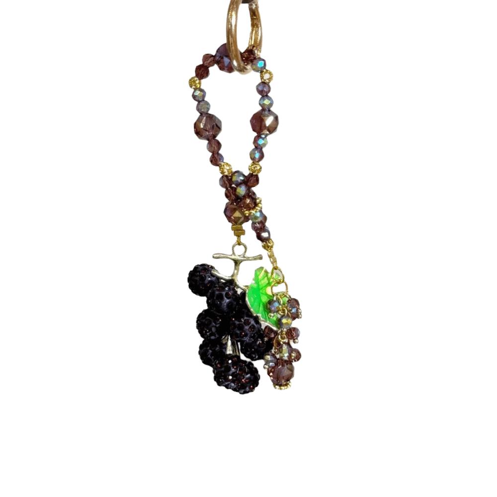 Elegant Grape Cluster Pendant Zinc Zinc Alloy Gradient Beads Woven Pendant Crystal Grape Phone Chain  Gifts
