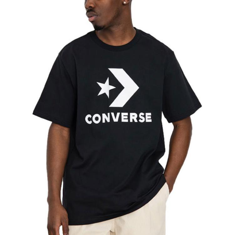 Converse T Shirts Unisex Black Crew Neck Moderate Straight Fit UCJ639-023