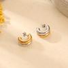 Minimalist Gold&Silver Plated Mix Stainless Steel Earrings for Women Double Layer C Shaped Small Hoop Earrings Jewelry