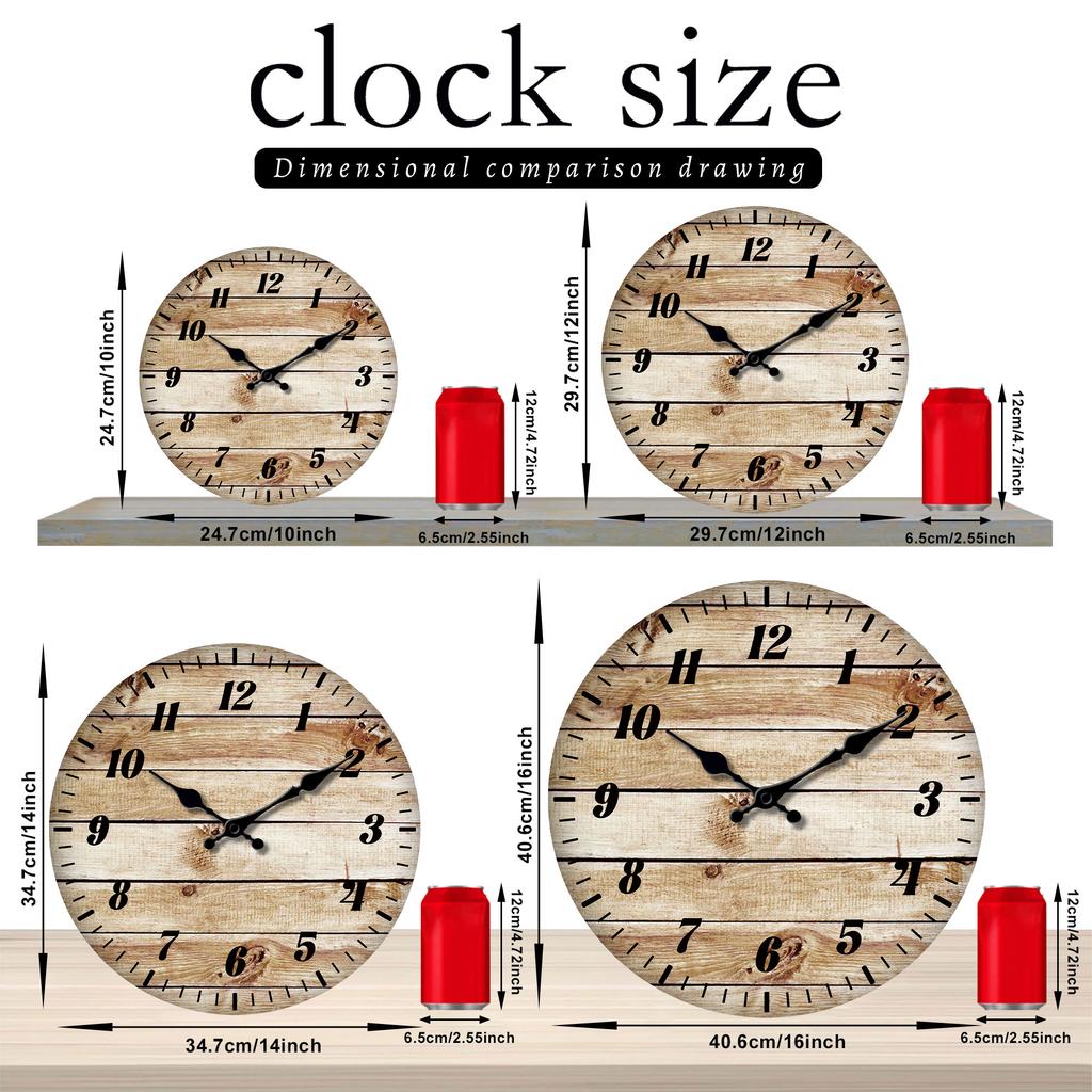 Vintage Wood Plank Wall Clock Silent Wall Watch Rustic Farmhouse Home Decor Creative Gift For Family Housewarming