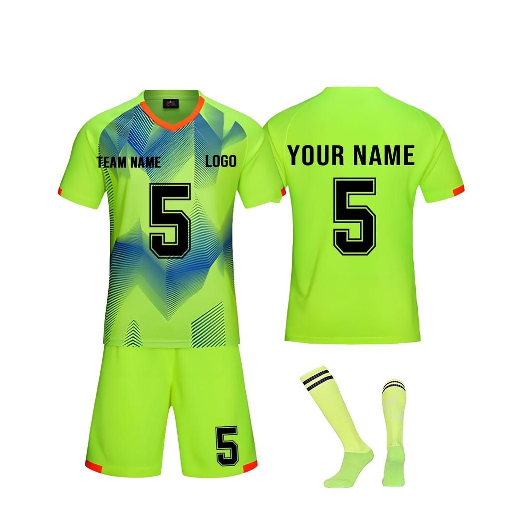 Men's Soccer Jersey Set Breathable Red Sportswear with Shorts and Socks for Training and Matches