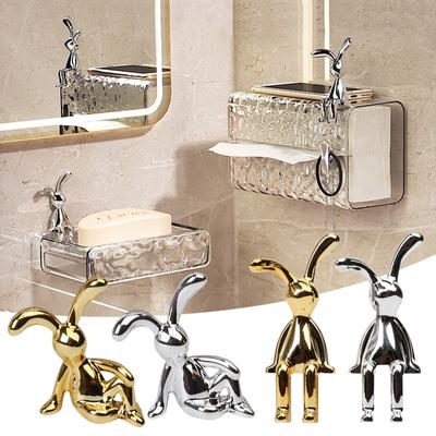 Cartone animato creativo seduto postura coniglio dalle orecchie lunghe ornamento