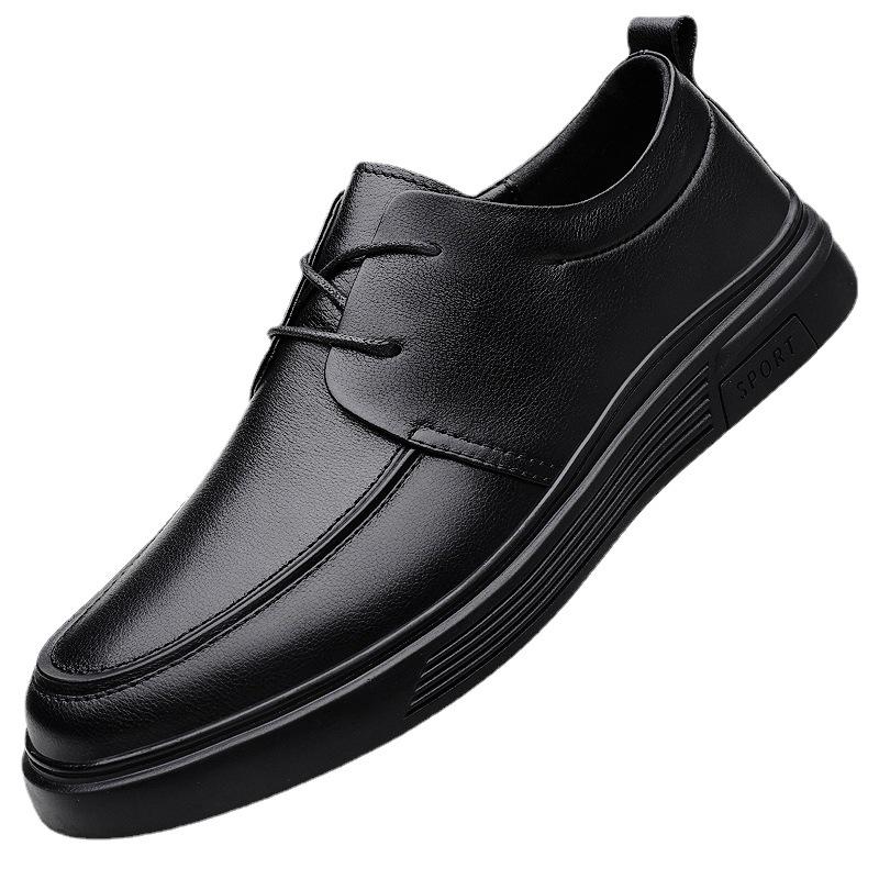 Hochwertige Herren-Freizeitschuhe aus Rindsleder in großen Größen, ideal für den Frühling. Rundkappen-Schnürschuhe mit weicher Sohle – vielseitige Herrenschuhe.
