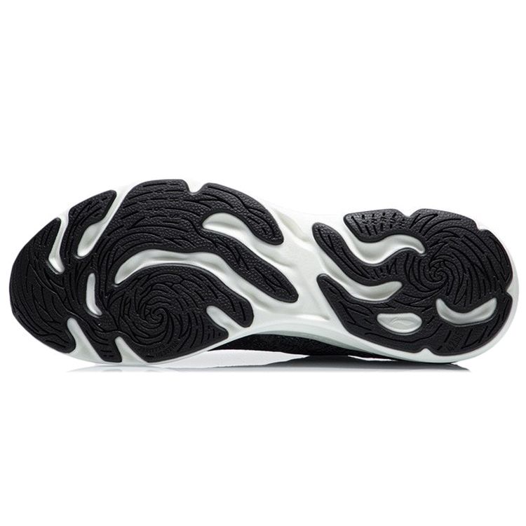 Lining Lan One-Piece Woven Sports Shock Absorption Low-Top Running Shoes Men sneakers Black ARHR131-1