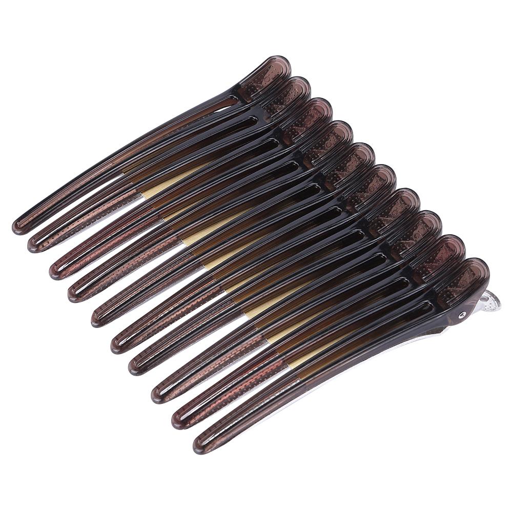 10pcs Barber Alligator Hairpin Professional Salon Seamless Hair Clips Rubber Sectioning Barbershop Hairdressing Styling Supplies