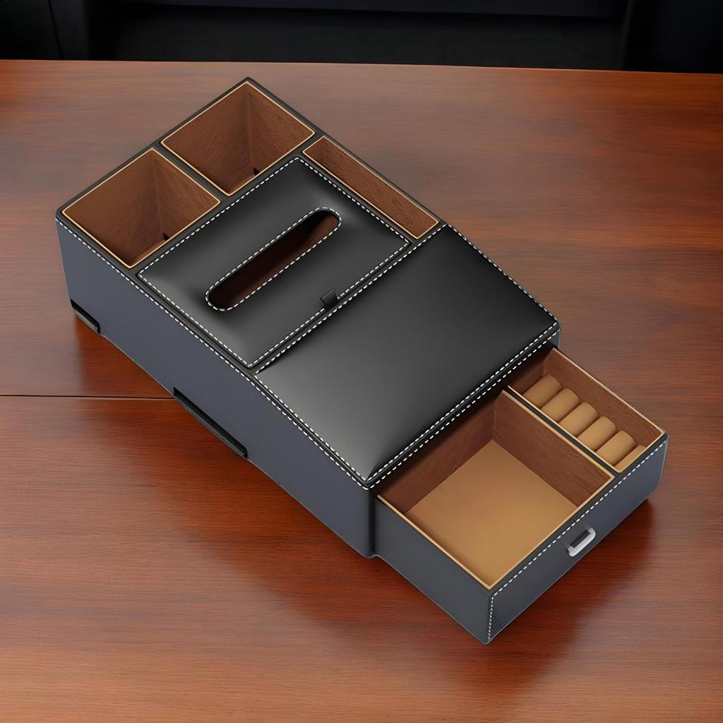 Car Armrest Storage Box Ergonomic Cover Cushion Car Console Organizer With Cup Holder For Automotive Interior Phone Accessories