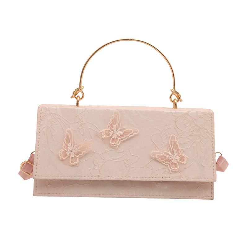 Lace Handbag 2025 New Butterfly Embroidered Small Square Bag European and American Fashion Shoulder Messenger Bag Bags