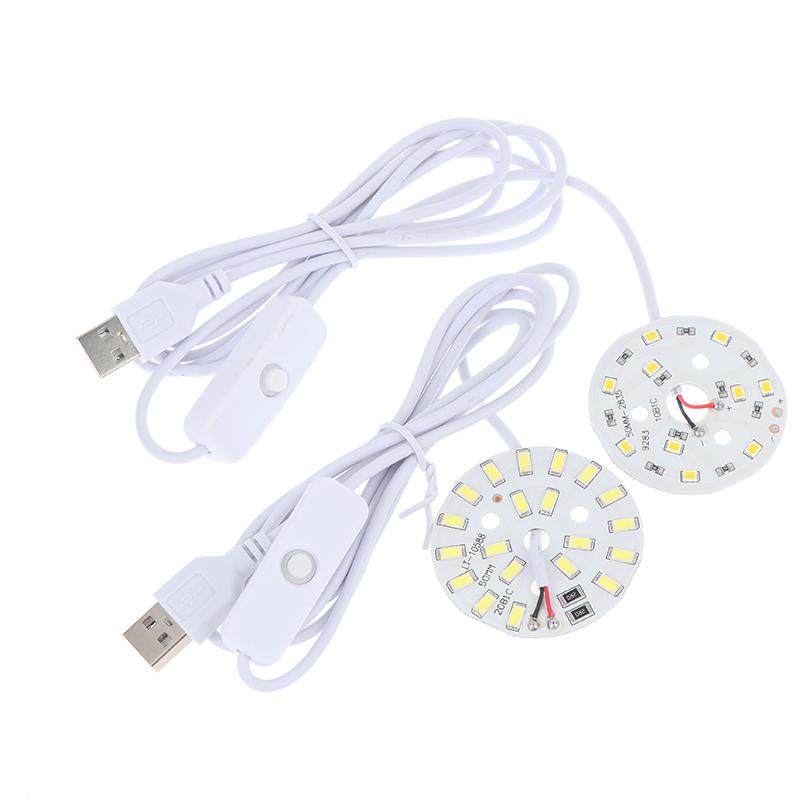 1 Pcs Dc5V Dimmable 48/55Mm Led Chips Smd5730 Led Lamp Usb Dimmer 5W 10W Light Board White Warm Light With On/Off Swicth Cable