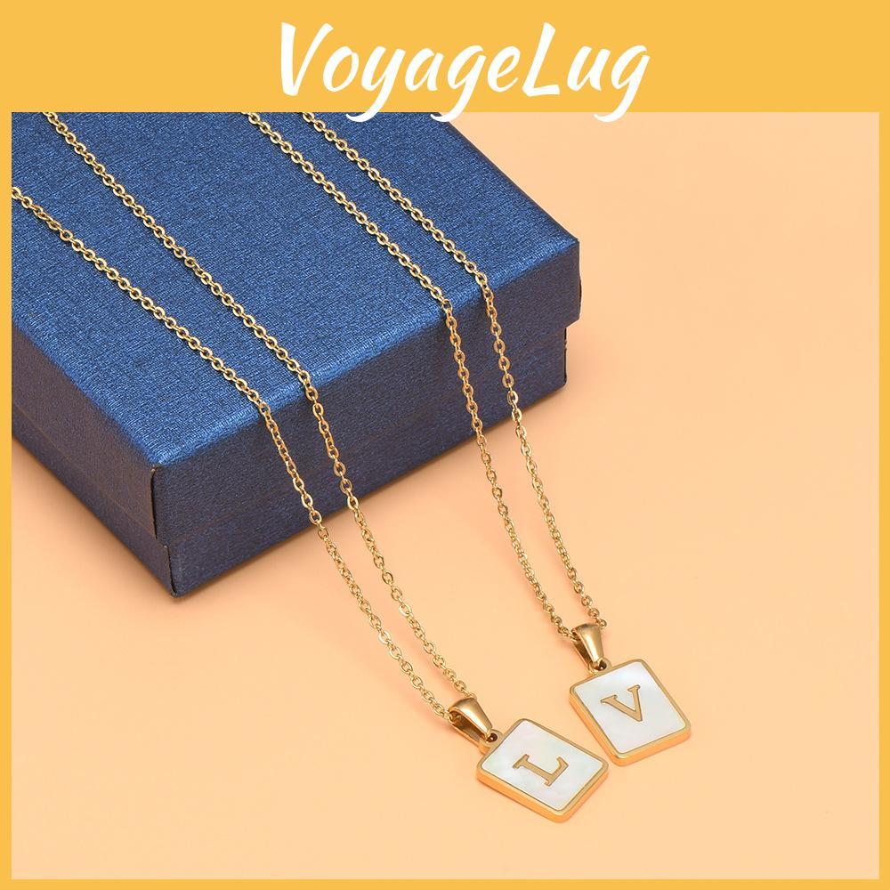 Stainless Steel Shell Letter Necklace For Women European And American Style Fashion Jewelry Wholesale