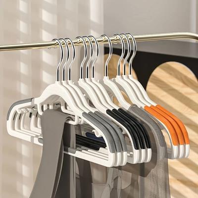 10Pcs Heavy Duty Plastic Hangers, Clothes Hangers with Non-Slip Pads, Great for Shirts, Pants, Scarves, Strong Enough for Coat
