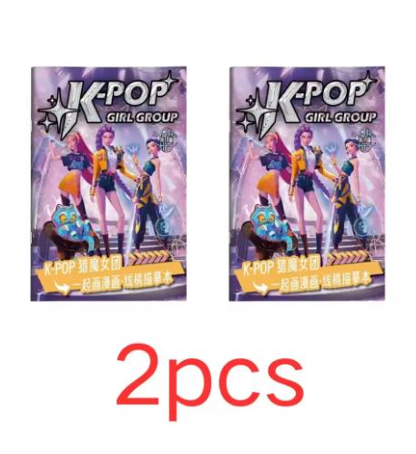 Anime peripheral KPop demon hunter coloring book picture book peripheral drawing linear drawing children's birthday gift