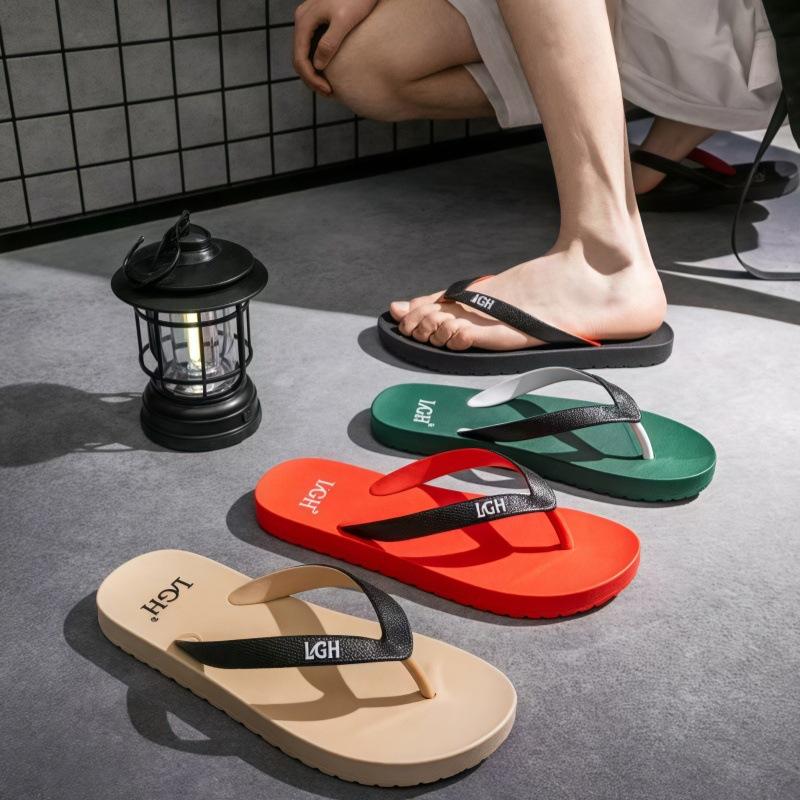 Flip-flops Men's New Men's Summer Indoor Wear-resistant Non-slip Beach Blowing PVC Dragging Men's Slippers