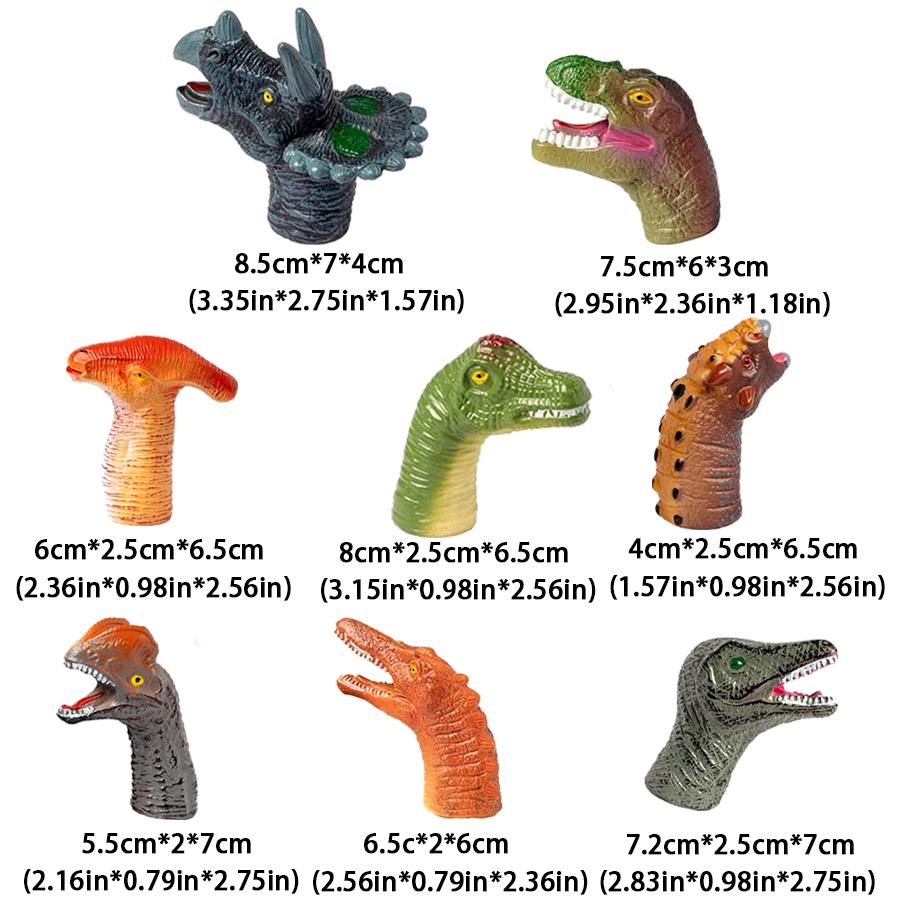 4/5pcs Dinosaur Hand Puppet Finger Prank Bedtime Storytelling Props Jurassic Animal Simulation Doll Party Supplies XJM
