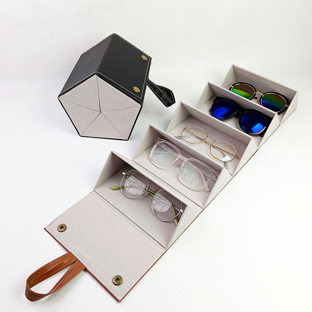 Compact Design Glasses Organizer Hard Shell Storage Box Portable Eyeglasses Holder  Display